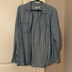 Old navy long sleeve denim button-down shirt